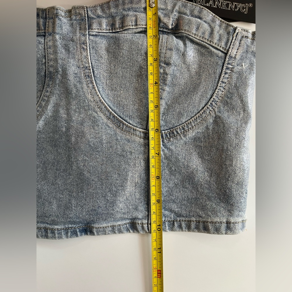 Blank NYC | NWT Strapless Metallic Coated Denim Bustier - Picture 11 of 11